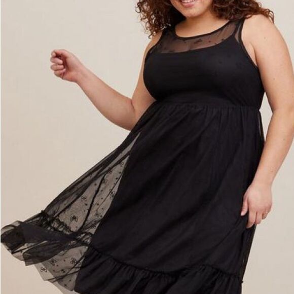 Torrid X Disney Minnie Mouse Maxi Sheer Mesh Layering Dress - 1X - Picture 13 of 15